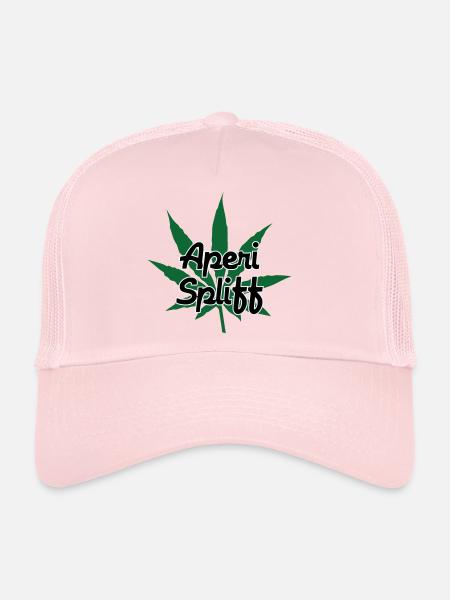 Aperi Spliff - Cannabis - Weed - Casquette trucker  - rose pâle - Devant