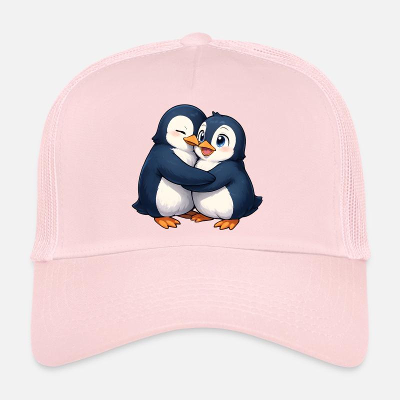 Kuschelfreundschaft der Pinguine - Trucker Cap - Hellrosa