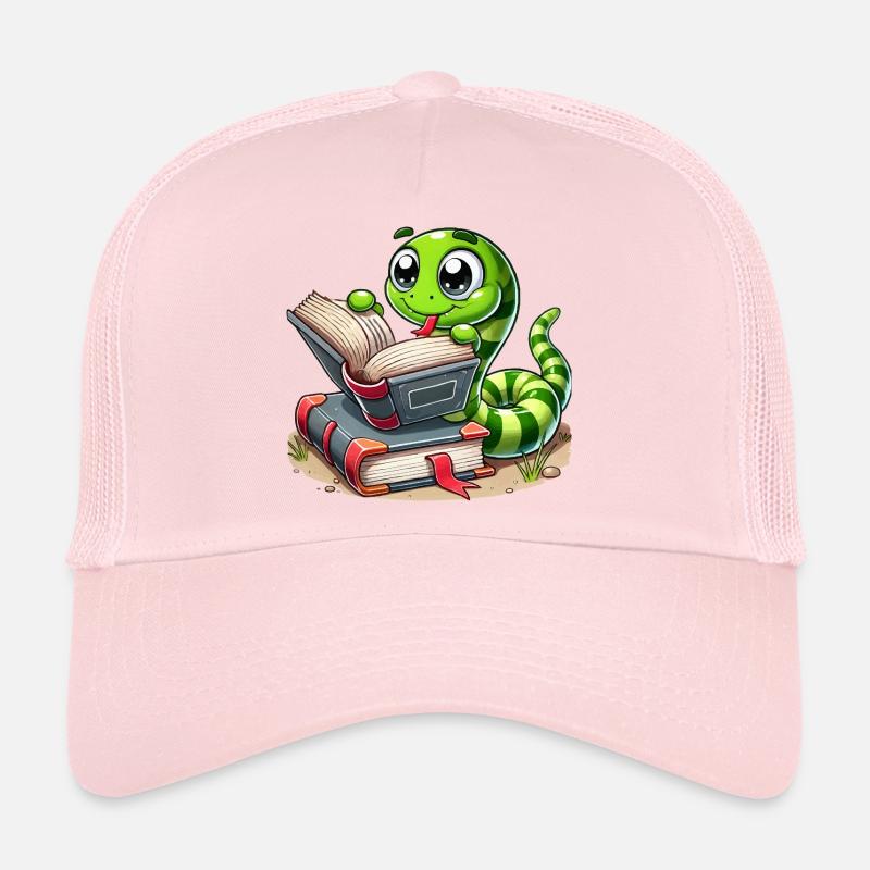 Lire le serpent avec des livres Casquette trucker 