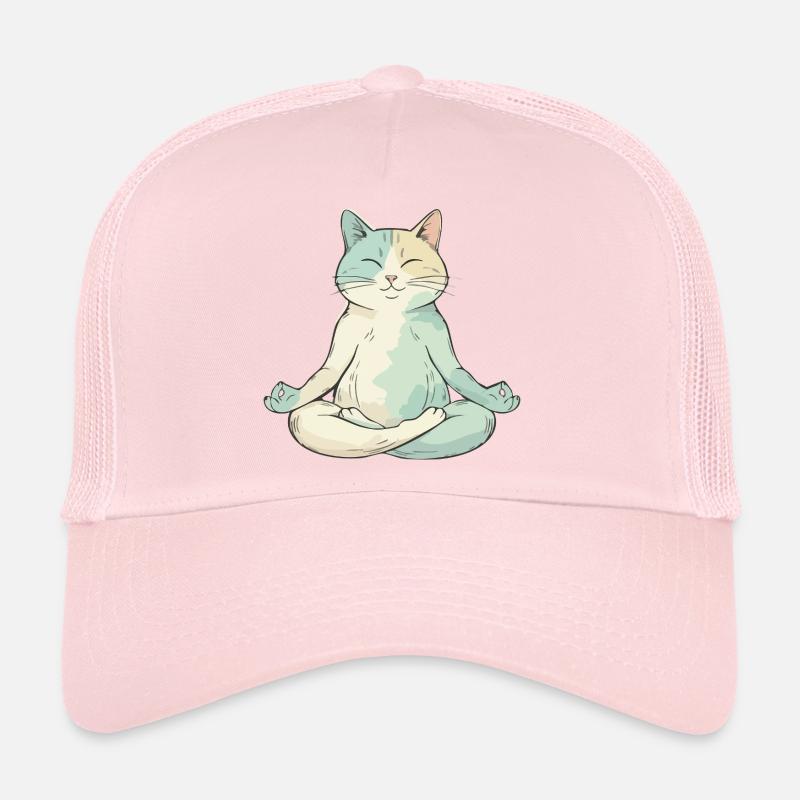 Chat Zen en Méditation Casquette trucker 