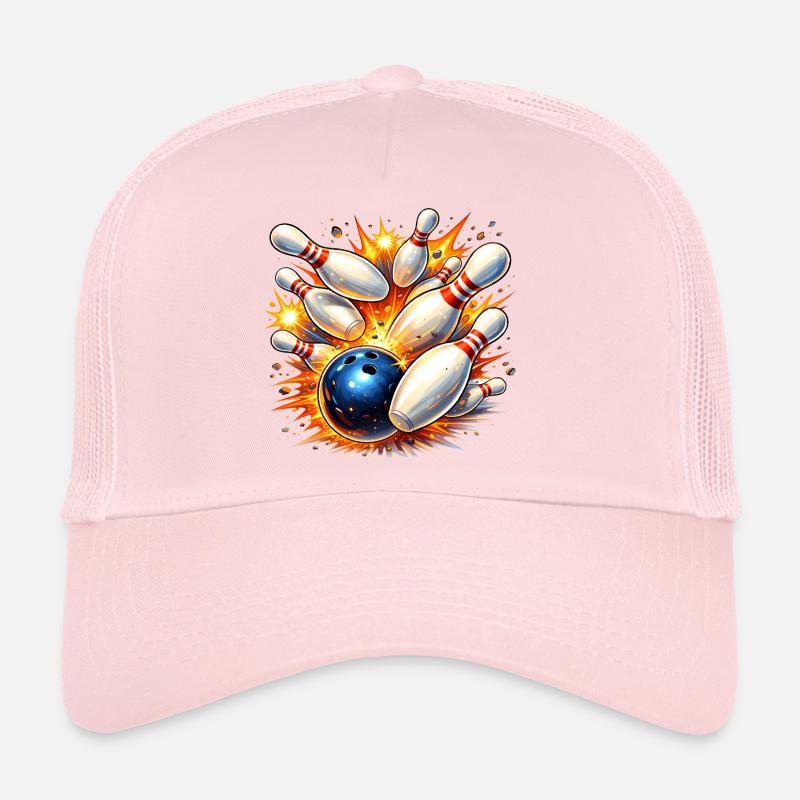 La boule de bowling dégage les skittles - coup direct Casquette trucker 