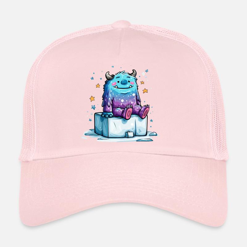 Kosmischer Kuschelmonster auf Eisblöcken Trucker Cap