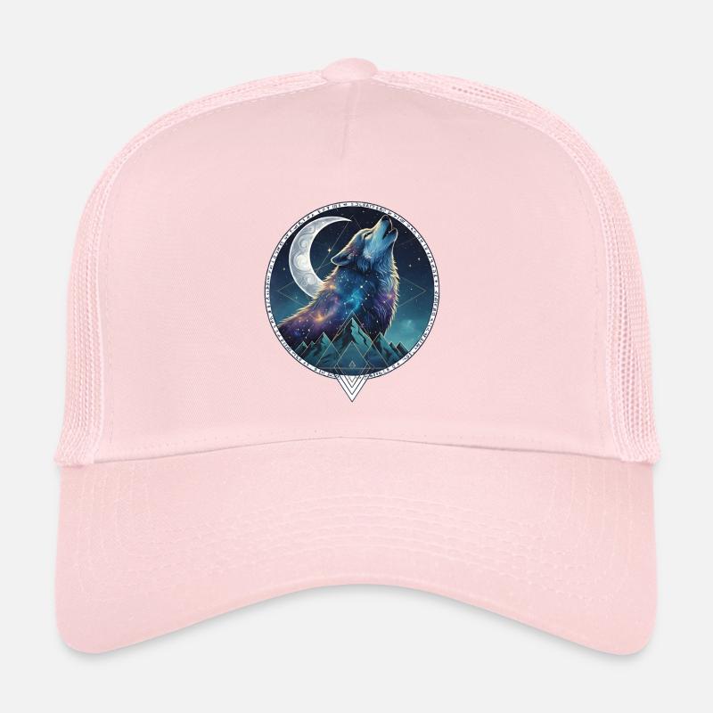 Nachtwolf im Sternenmeer - Trucker Cap - Hellrosa