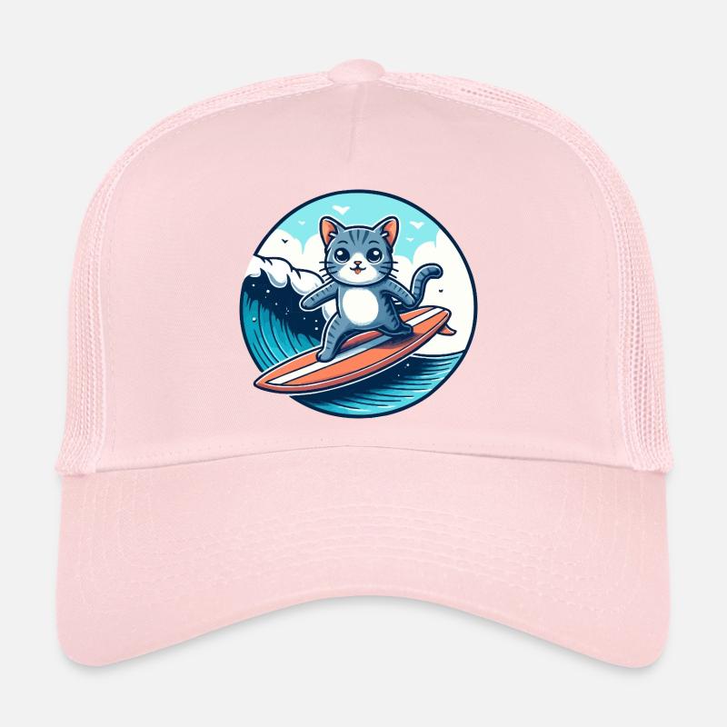 Cat surfers on the wave Trucker Cap