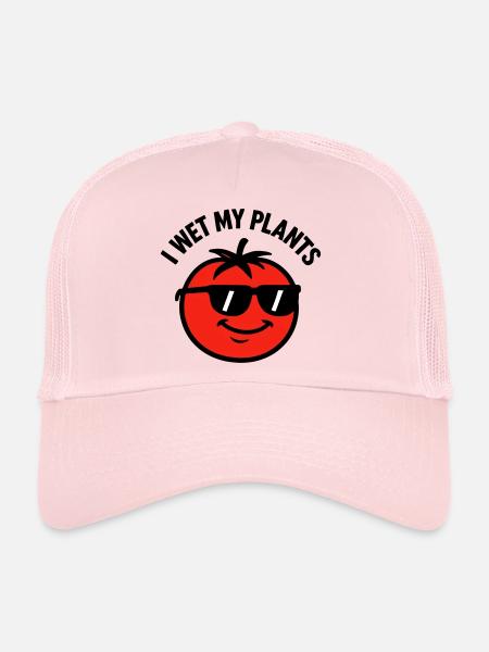 Je Mouille Mes Plantes Tomate Jardinage - Casquette trucker  - rose pâle - Devant