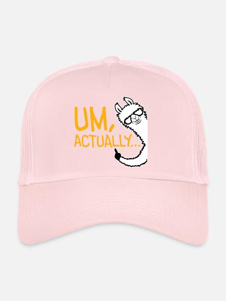 Llama Alpaca To Actually Funny Nerd Smartass - Trucker Cap - pale pink - Front