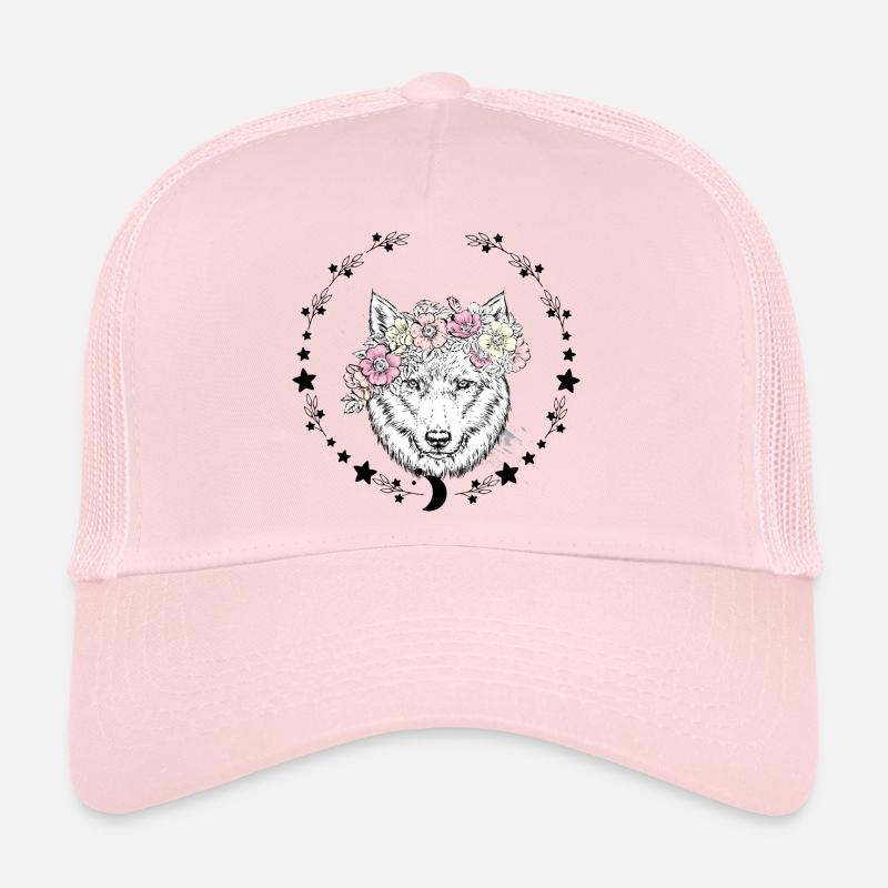 Dessin de la couronne de fleurs de loup Casquette trucker 