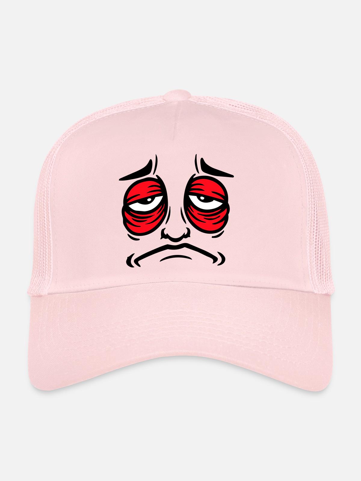 Grumpy sad disappointed face funny - Trucker Cap - pale pink - Front
