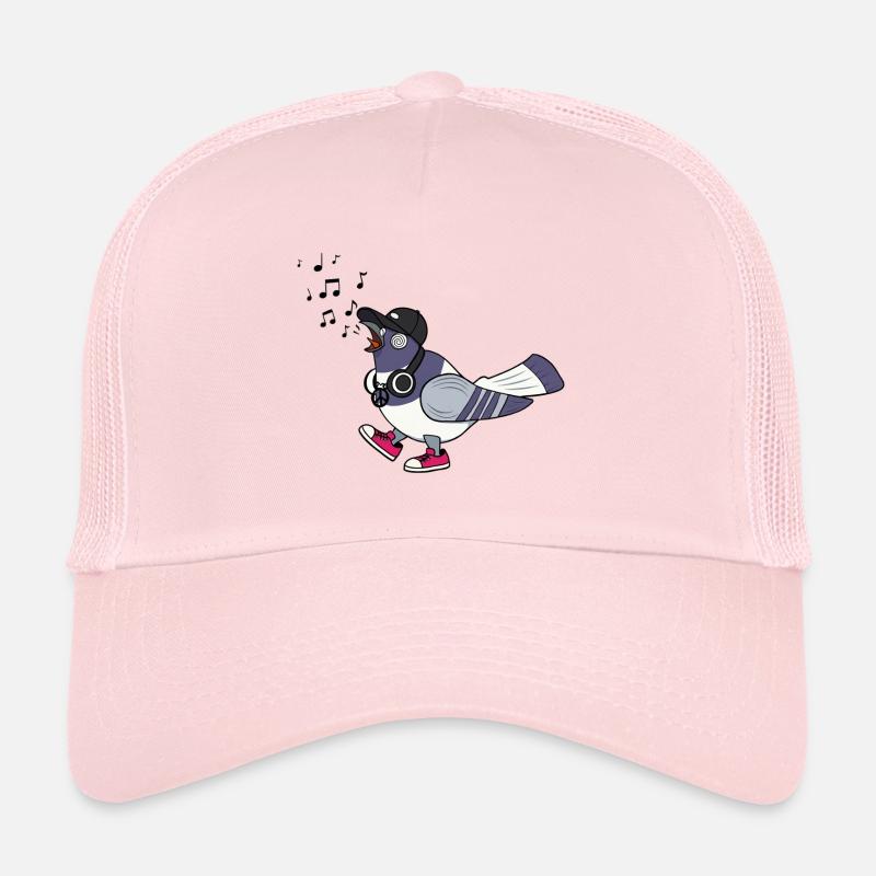 Pia Peace Stadttaube mit Kopfhörer Trucker Cap