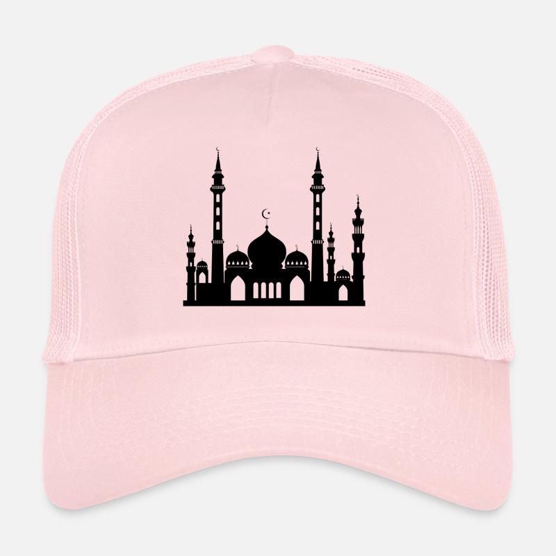 Mosque / Mosque in Arabia Crescent & Star - Trucker Cap - pale pink