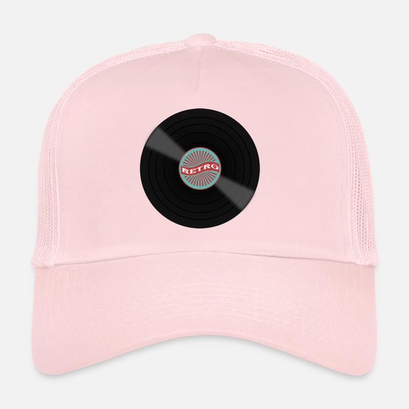 Retro Schallplatte Geschenkidee Musiker DJ Vinyl - Trucker Cap - Hellrosa