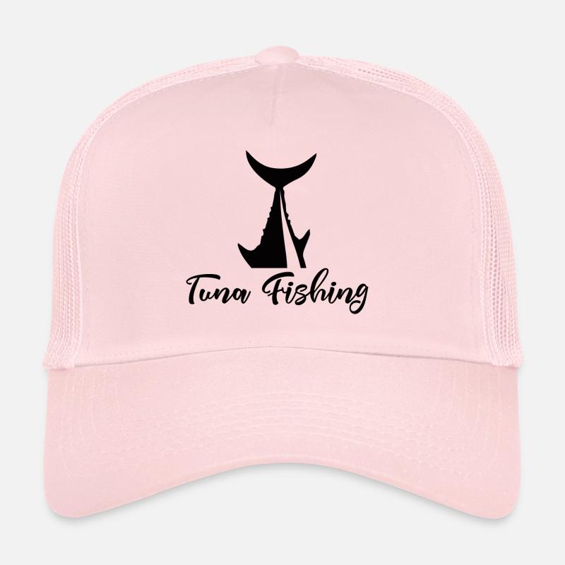 Pêche - Pêche - Thon - Cadeau - Casquette trucker  - rose pâle