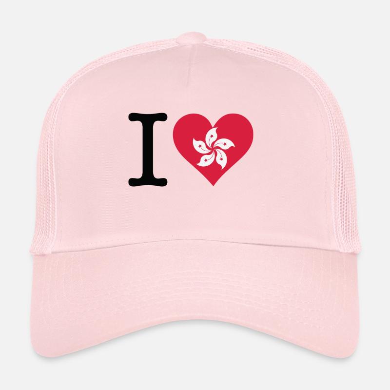 I Love Hong Kong - Trucker Cap - pale pink