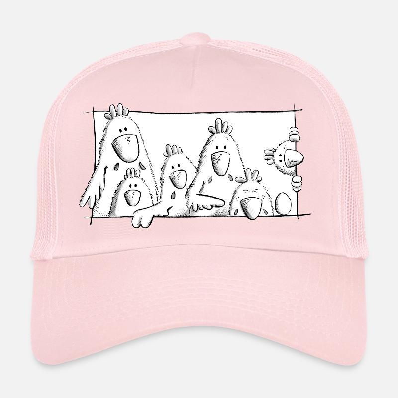 Poulets heureux - Casquette trucker - rose pâle