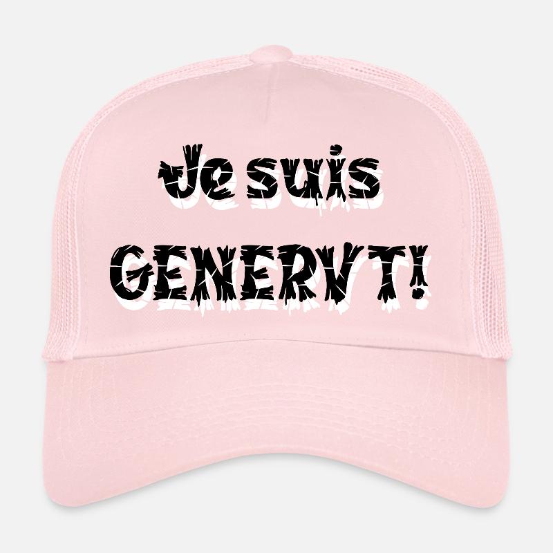 Je suis Annoyed — Glitch Font - Trucker Cap - pale pink