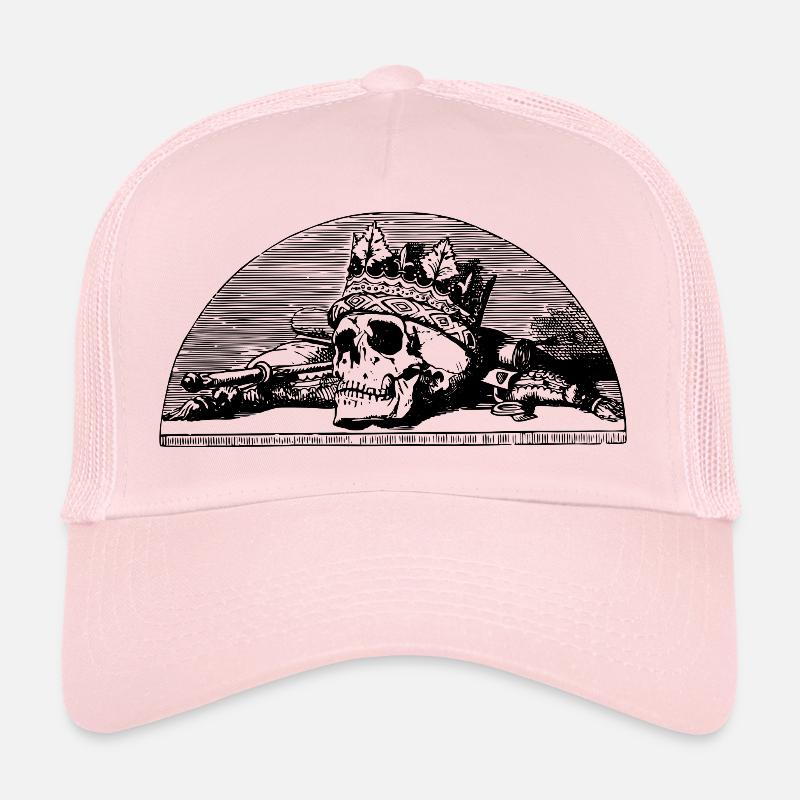 Totenkopf mit Krone - Trucker Cap - Hellrosa