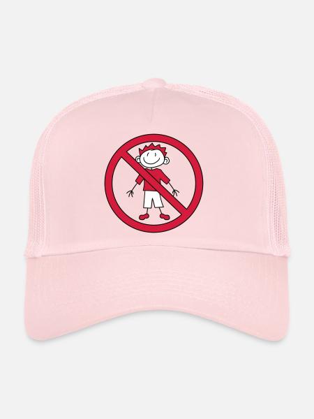 interdit panneau zone pas enfant peint gribouillis com - Casquette trucker - rose pâle