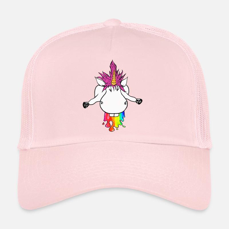 Regenbogen Einhorn Farbklecks Regenbogenkotze - Trucker Cap - Hellrosa