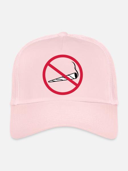 zone de bouclier interdite commune sans clipart logo chanvre - Casquette trucker  - rose pâle - Devant