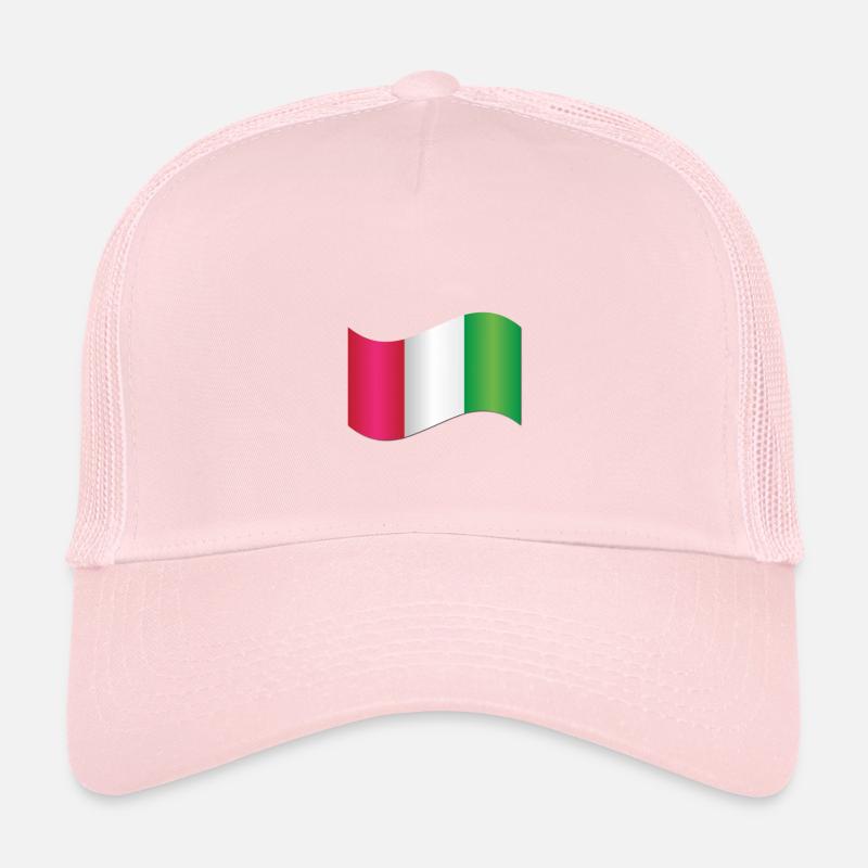 Drapeau italien - Casquette trucker  - rose pâle