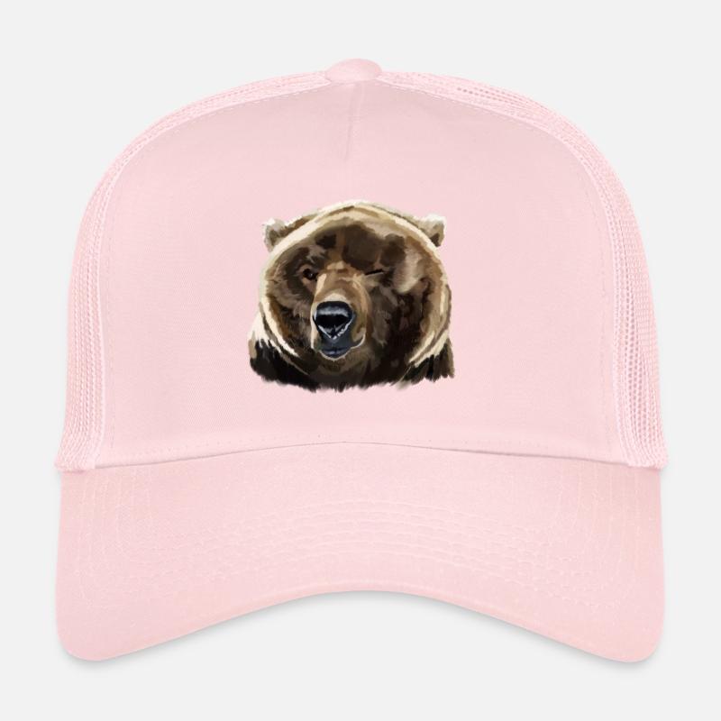 bear - Trucker Cap - pale pink