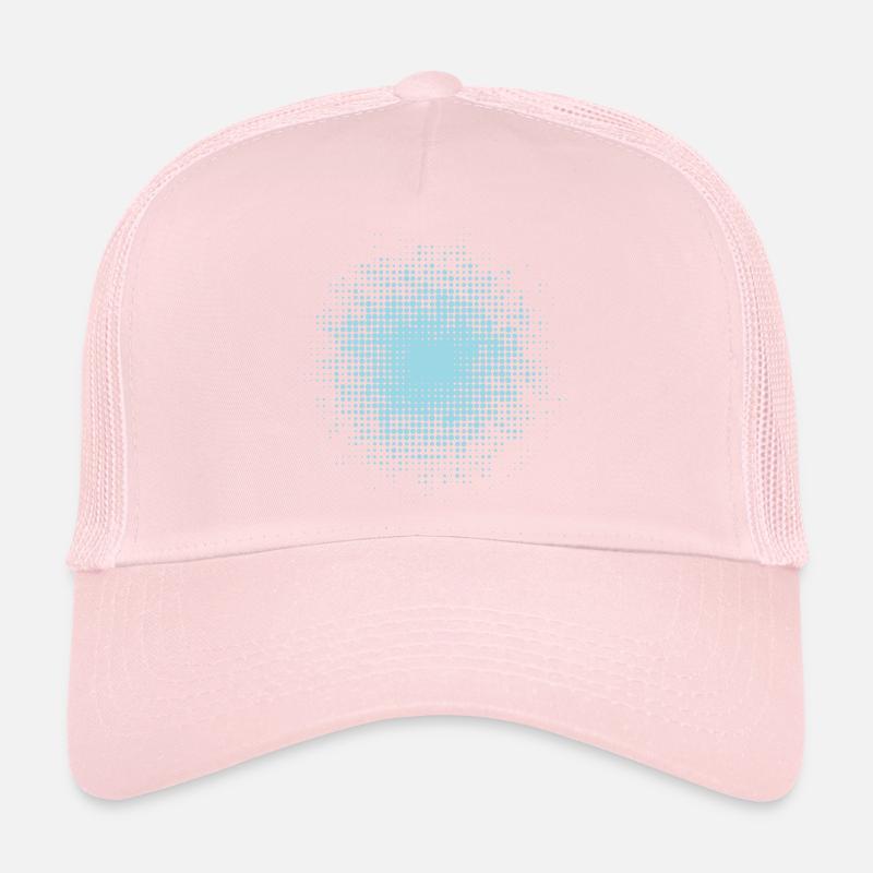 gepunkteter runder Hintergrund hellblau - Trucker Cap - Hellrosa