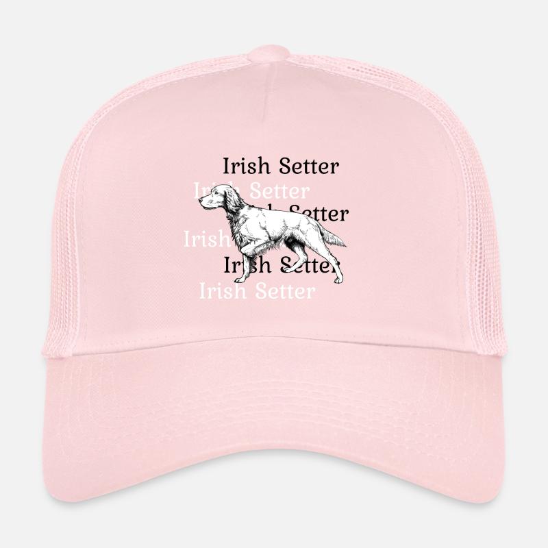 Irish Setter above Trucker Cap