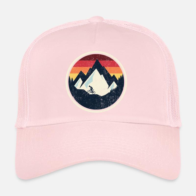 Coucher de soleil rétro en VTT Casquette trucker 