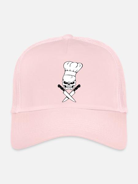 Skull cook - Trucker Cap - pale pink - Front