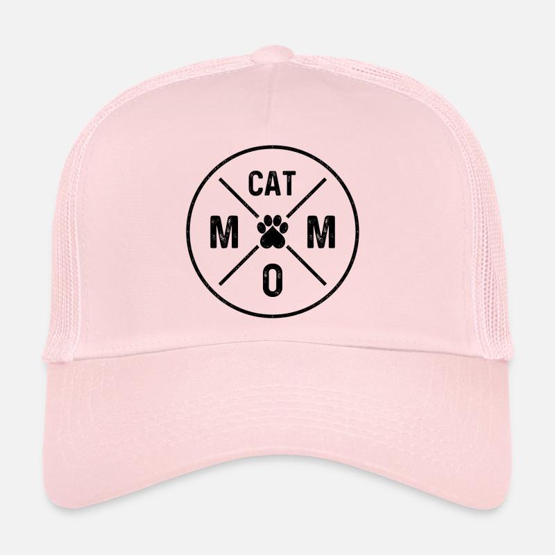 Cat Mom Katzen Mama Herz Pfote Katze Katzenmama - Trucker Cap - Hellrosa