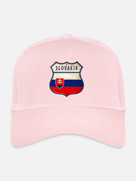 Design du drapeau de la Slovaquie et des armoiries - Casquette trucker  - rose pâle - Devant