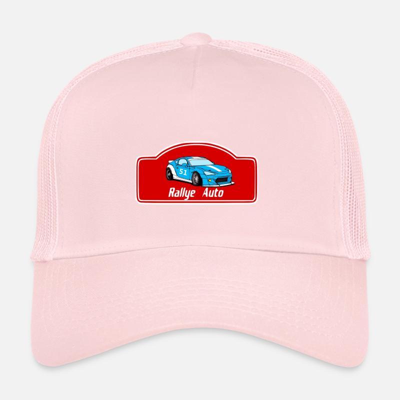 Rallye auto - Casquette trucker  - rose pâle