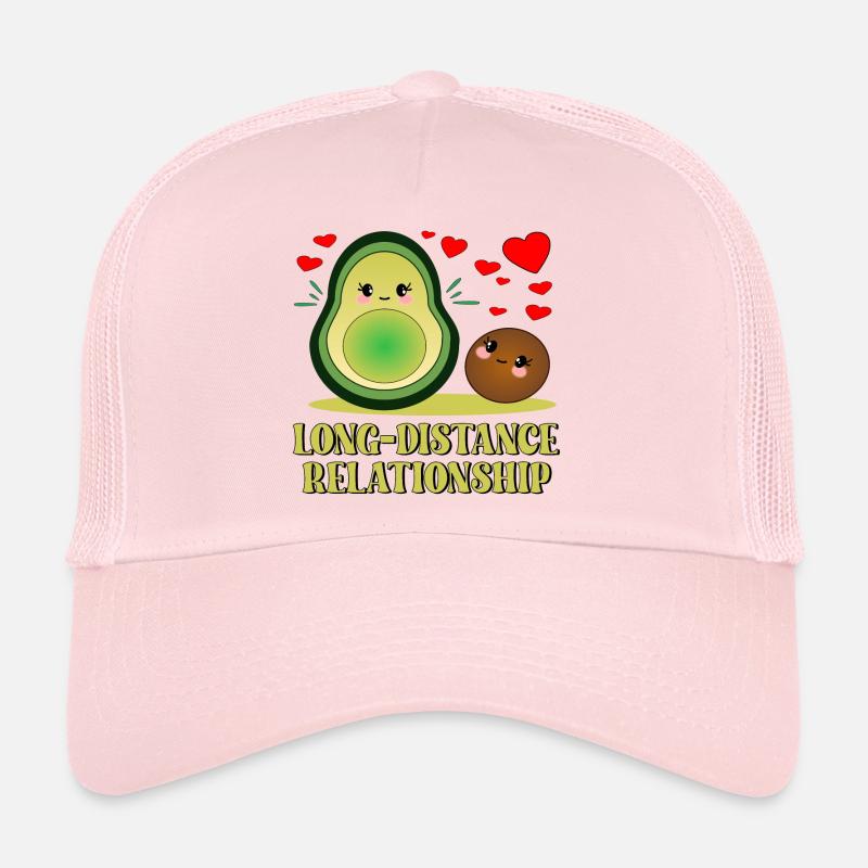 Long-distance relationship - Avocado FUNNY - Trucker Cap - pale pink