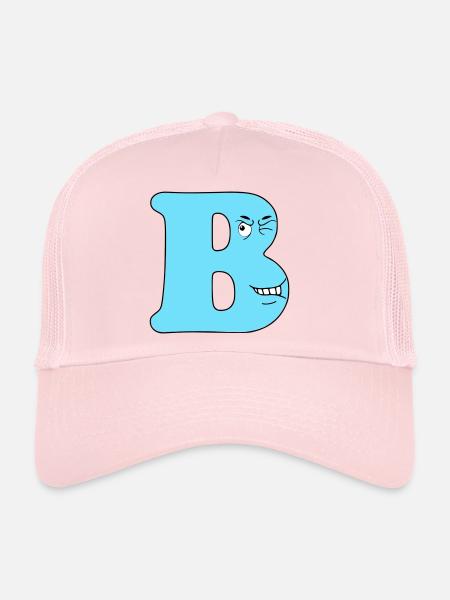 B - Casquette trucker  - rose pâle - Devant