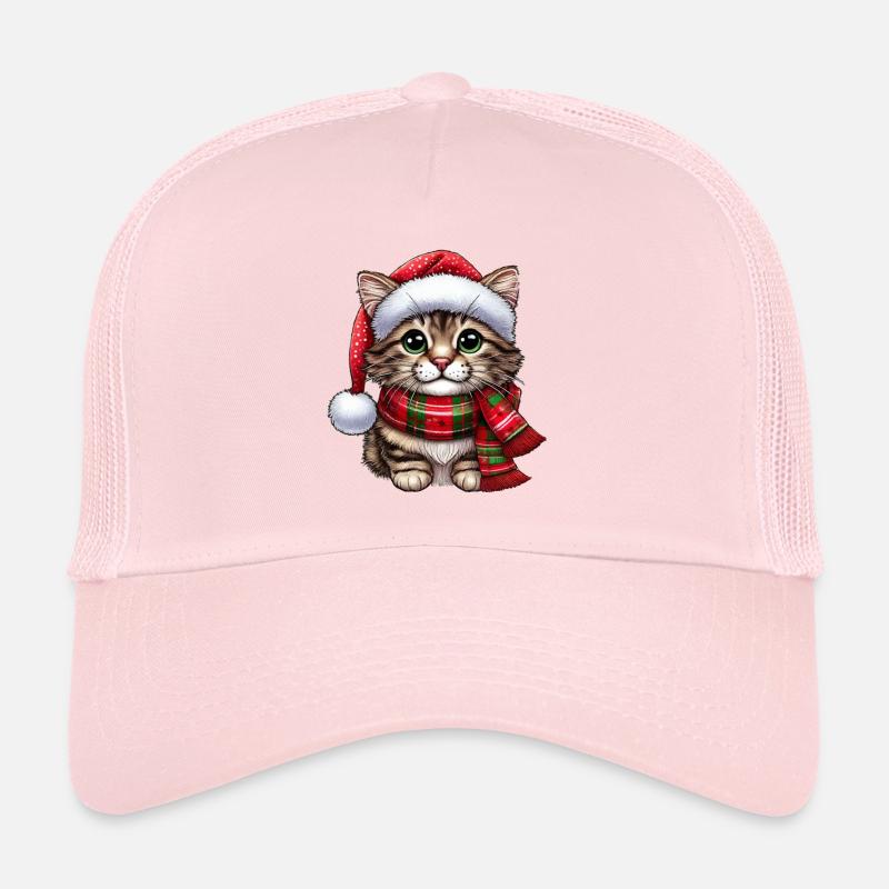 Chat Père Noël Casquette trucker 