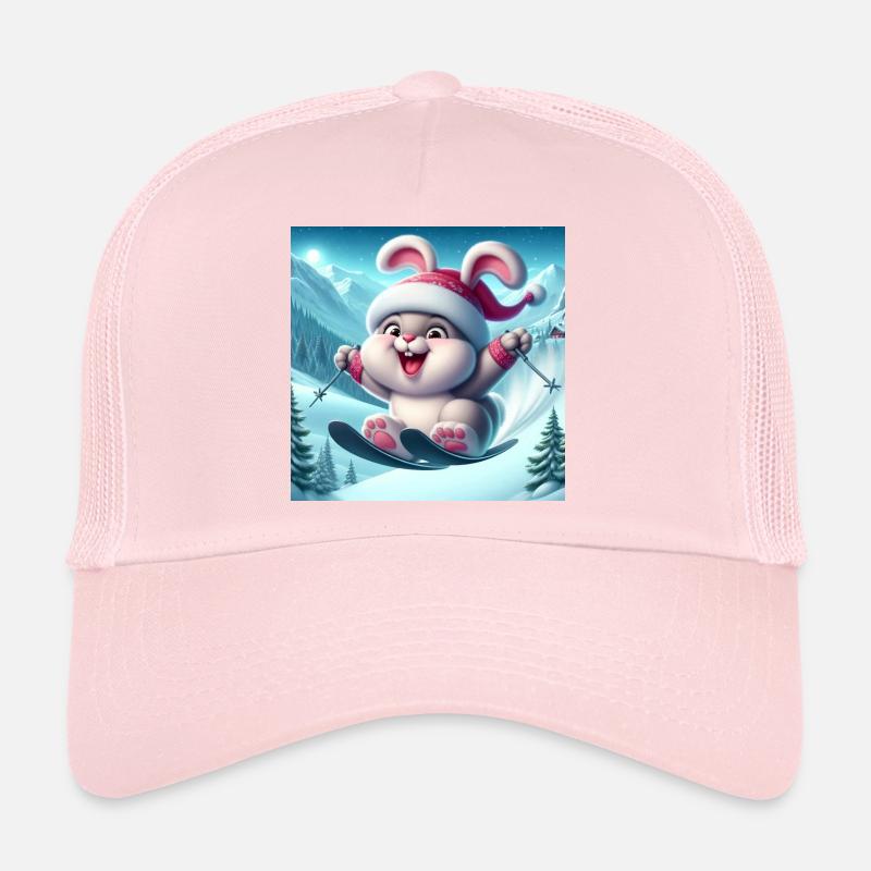 Bunny Jumping Ski Christmas Trucker Cap