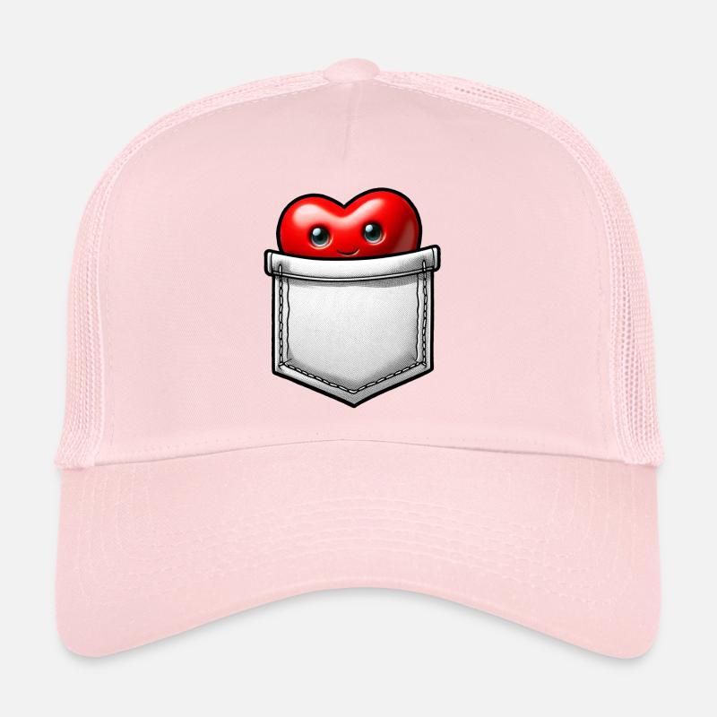 Le cœur à la pourche - Casquette trucker  - rose pâle