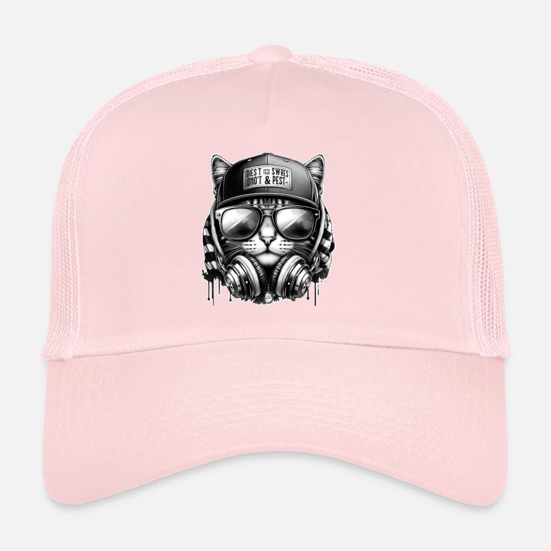 Katze DJ mit Kopfhörer Cap Trucker Cap