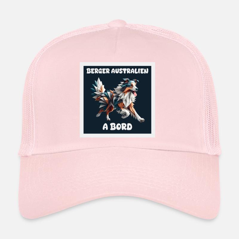 AUSTRALIAN SHEPHERD CAR STICKER ON BOARD Trucker Cap
