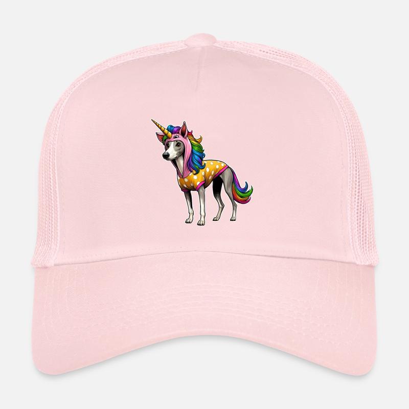 Whippet en costume de licorne Casquette trucker 