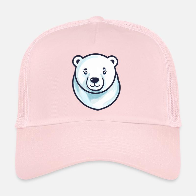 Eisbär-Kopf (Comic) - Trucker Cap - Hellrosa