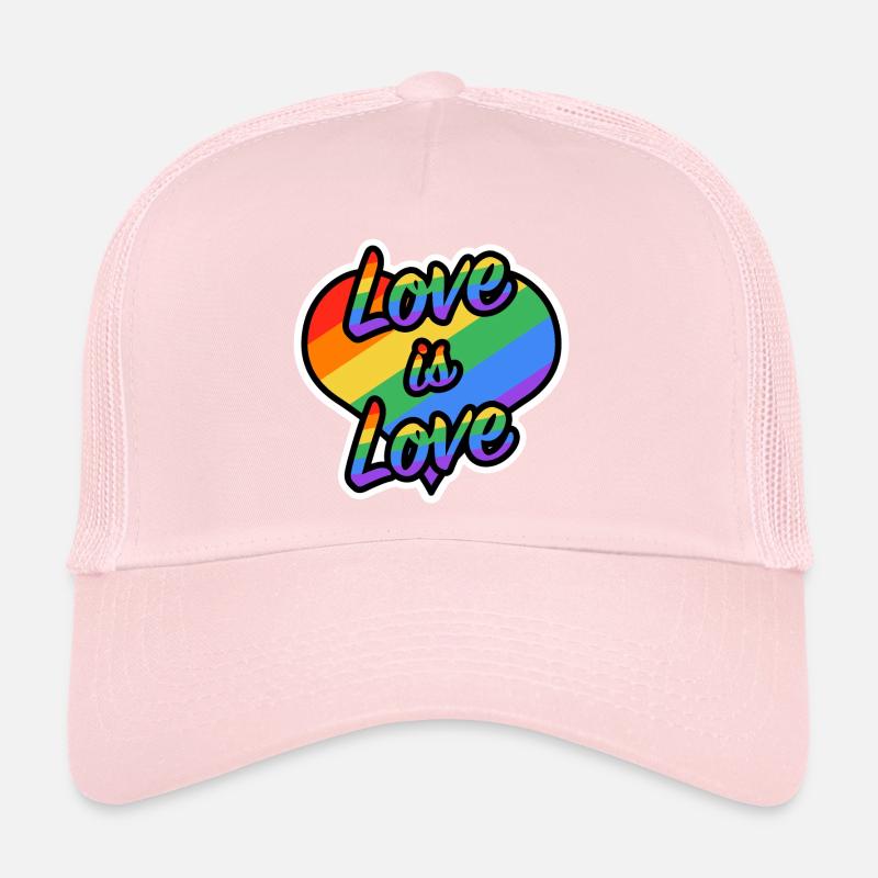 Love is Love Rainbow Heart - Trucker Cap - pale pink