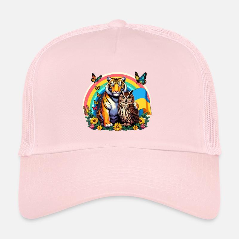 Tiger Owl Rainbow Trucker Cap