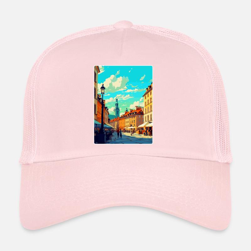 Varsovie Pologne Affiche de voyage vintage WPA Souvenir Casquette trucker 