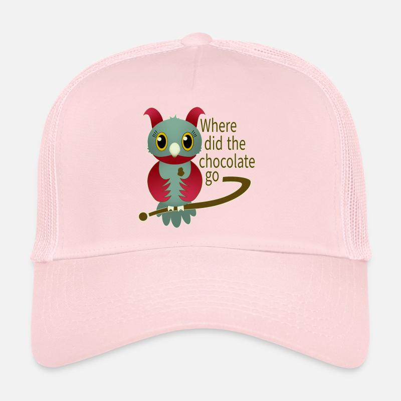 Vert chocolat - Casquette trucker  - rose pâle