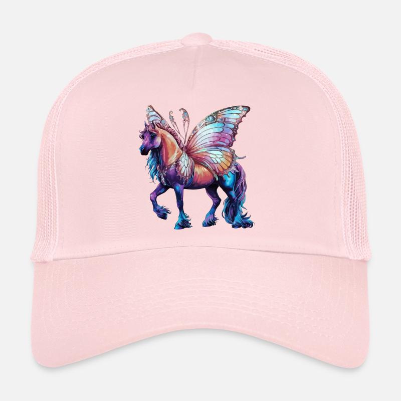 Butterfly Horse - Trucker Cap - pale pink