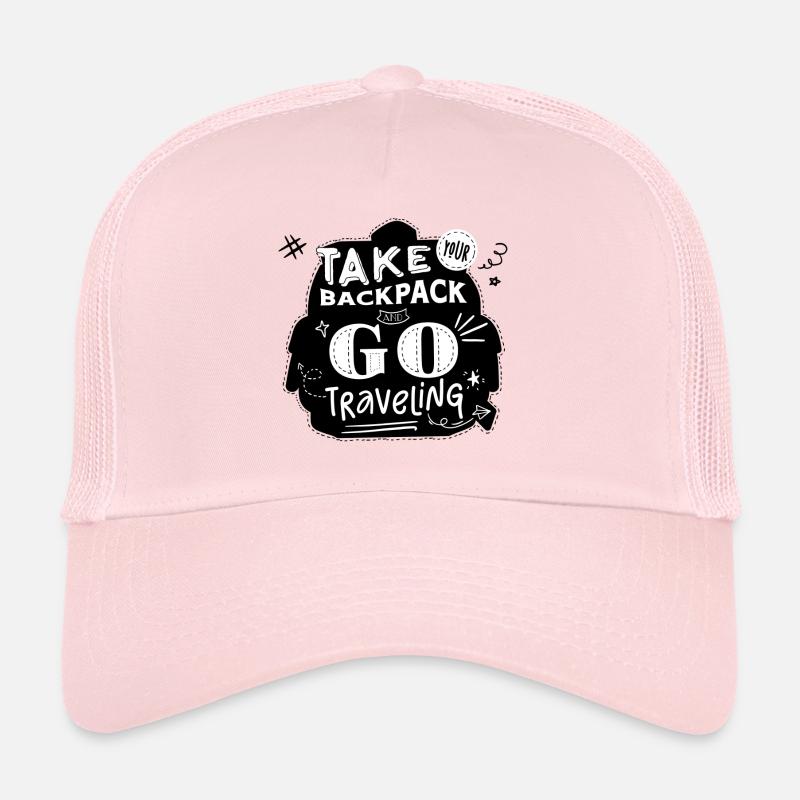 "Take your backpack and go traveling" noir Casquette trucker 