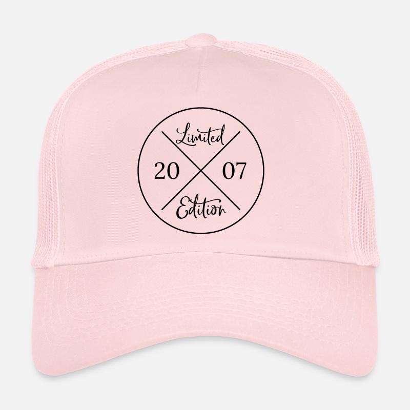 Limited edition 2007 - 19. Geburtstag Geschenk - Trucker Cap - Hellrosa