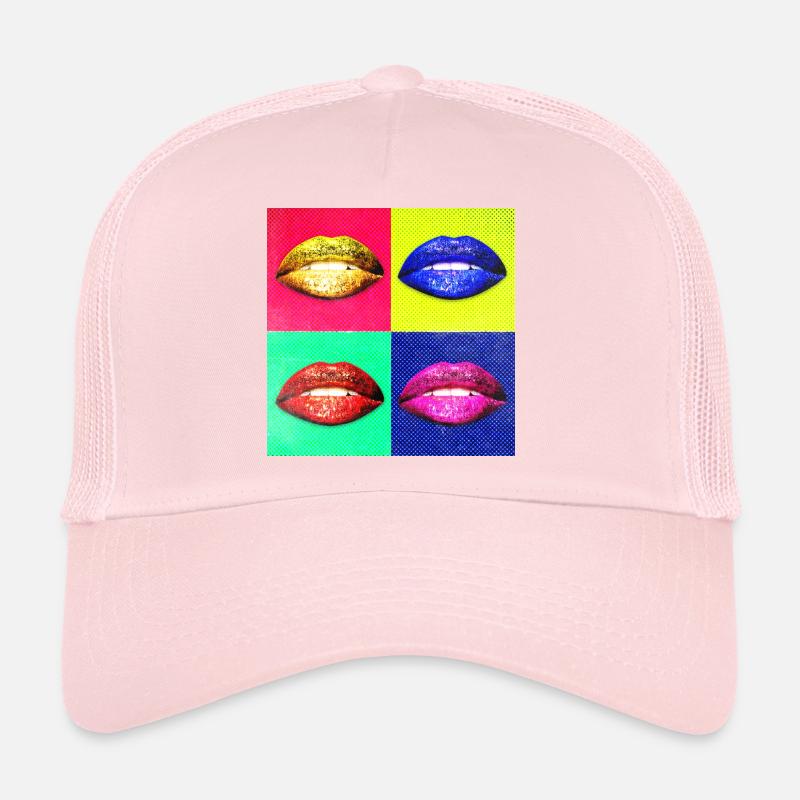 Lèvres colorées (Pop Art, Demi-teinte) Casquette trucker 