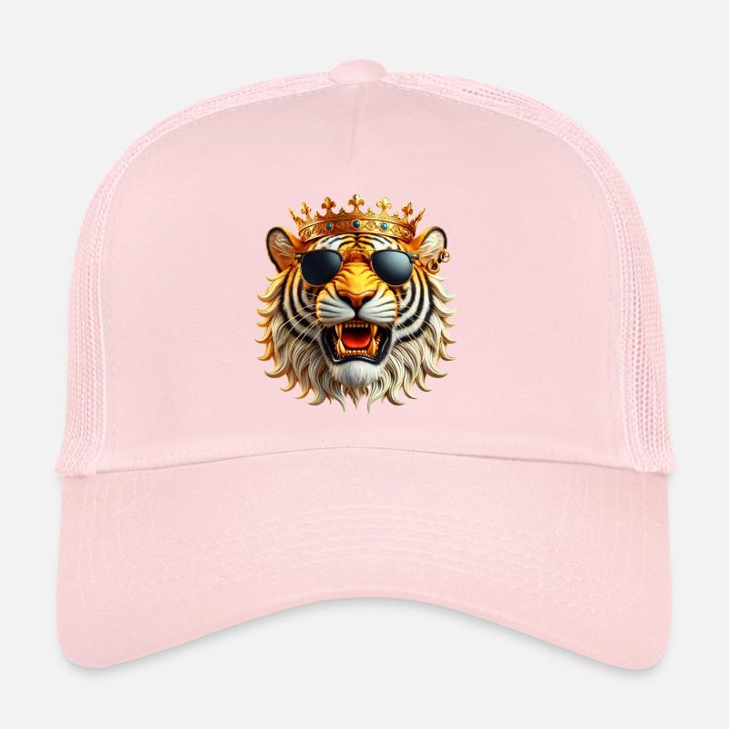 Königstiger mit Krone - Trucker Cap - Hellrosa